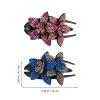 SOLUSTRE 6pcs Rhinestone Floral Hair Claw Clips Three-tooth Duckbill Design Duckbill Accessories for Women and Girls for Special Occasions and Everyday Use view 3