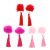 3 Pairs tassel hair ball hair clip Chinese Outfit Dress Furry Ball Tassel Barrettes Tassels hair clip Kids New Year Headpiece Furry Ball Hairpin Headgear fabric bow tie child view 1
