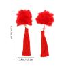 3 Pairs tassel hair ball hair clip Chinese Outfit Dress Furry Ball Tassel Barrettes Tassels hair clip Kids New Year Headpiece Furry Ball Hairpin Headgear fabric bow tie child view 2