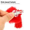 3 Pairs tassel hair ball hair clip Chinese Outfit Dress Furry Ball Tassel Barrettes Tassels hair clip Kids New Year Headpiece Furry Ball Hairpin Headgear fabric bow tie child view 3