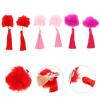 3 Pairs tassel hair ball hair clip Chinese Outfit Dress Furry Ball Tassel Barrettes Tassels hair clip Kids New Year Headpiece Furry Ball Hairpin Headgear fabric bow tie child view 4