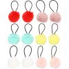 12pcs fur ball hair rope mermaid scrunchie faux fur hair scrunchies gradient scrunchies ties for kids ties kids elastic ties child polyester Christmas pin view 1