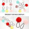 12pcs fur ball hair rope mermaid scrunchie faux fur hair scrunchies gradient scrunchies ties for kids ties kids elastic ties child polyester Christmas pin view 2