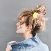 12pcs fur ball hair rope mermaid scrunchie faux fur hair scrunchies gradient scrunchies ties for kids ties kids elastic ties child polyester Christmas pin view 3