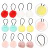 12pcs fur ball hair rope mermaid scrunchie faux fur hair scrunchies gradient scrunchies ties for kids ties kids elastic ties child polyester Christmas pin view 4