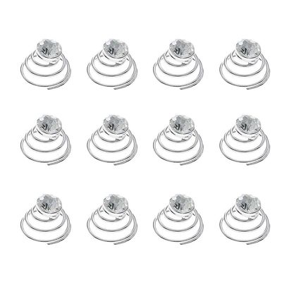 12pcs snail buckle twists hair coils clips spiral hair grips Wedding Hair Pins Hair Pin Clip Accessories Swirl Hair Pins spiral bun pins metal trim alloy Run it rhinestones Miss