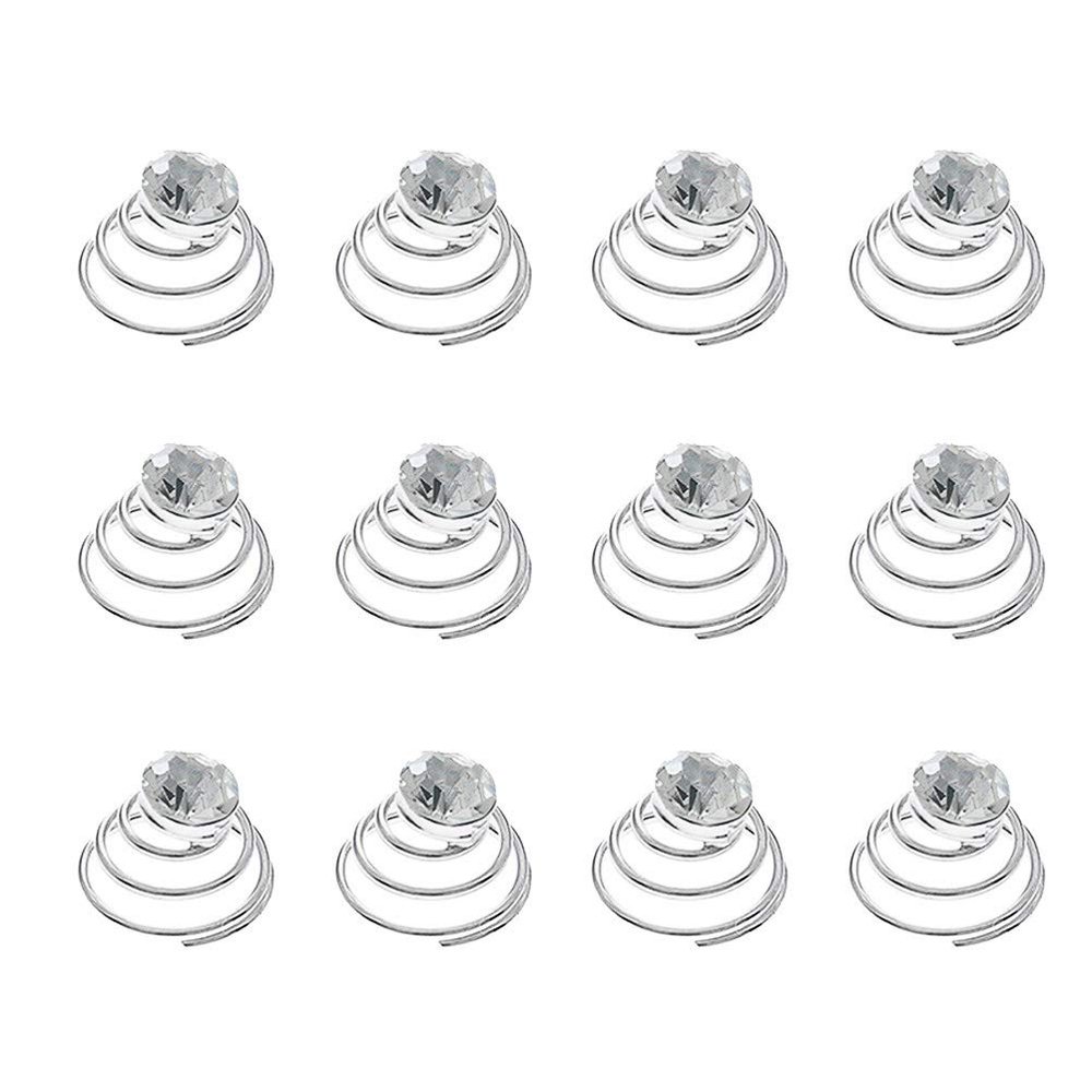 12pcs snail buckle twists hair coils clips spiral hair grips Wedding Hair Pins Hair Pin Clip Accessories Swirl Hair Pins spiral bun pins metal trim alloy Run it rhinestones Miss