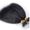 RJ HAIR 30inch Indian Kinky Straight Human Hair Micro Loop Hair 100 Strand Black Brown Color Ring Loop Hair Extensions For Women (26inch 100 strand, Color 4#) view 1