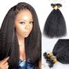 RJ HAIR 30inch Indian Kinky Straight Human Hair Micro Loop Hair 100 Strand Black Brown Color Ring Loop Hair Extensions For Women (26inch 100 strand, Color 4#) view 3