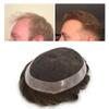 FACE MIRACLE French Lace Mens Toupee Lace Poly Hairpiece Skin PU Around Hair Replacement Wigs for Men D7-5 (7 * 9, 17R#-120% Medium Light to Medium Density) view 1