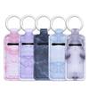 5-Piece Marble Chapstick Clip-On Sleeve Pouch Neoprene Keychains Lipstick Holder Elastic Lip Balm Holster Keychain Holder for Travel view 1