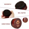 Beard Brush, Pure Boar Bristle Black Walnut Wood Beard Comb Brush for Men To Tame and Soften Your Facial Hair view 2