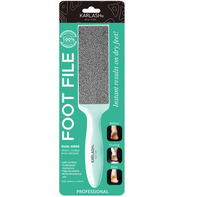 Karlash 2-Sided Nickel Foot File for Callus Trimming and Callus Removal, Mint (1)