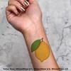 Azeeda 4 x 'Lemon & Leaf' Temporary Tattoos - Water Resistant, Skin-Safe, Non-Toxic Transfers, Mixed Sizes (TO00040781) view 2