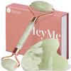 BAIMEI IcyMe Jade Roller & Gua Sha Set Face Roller and Gua Sha Facial Tools for Skin Care Routine and Puffiness, Self Care Gift for Men Women - Light Green view 1