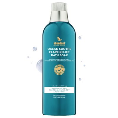 Abundant Natural Health Ocean Soothe Flare Relief Bath Soak with Highly Concentrated Pure Magnesium Salts and Lavender Oil to Help Relieve Problematic and Dry Skin, Safe for Sensitive Skin, 500mL