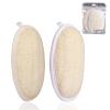 2 Pack Exfoliating Shower Loofah Sponge Pads, Body Scrubber for Men Women Removing Dead Skin, Made with Natural Luffa and Terry Cloth, 5.9x3.7IN Loofahs Mesh Pouf Body Glove for Bath Spa view 1