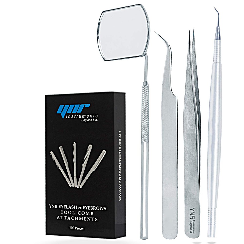 Eyelash Mirror Tweezes Eye Lash Lashes Lifting Lifter Perm Separating Comb Tools (Eyelash Set of 5)
