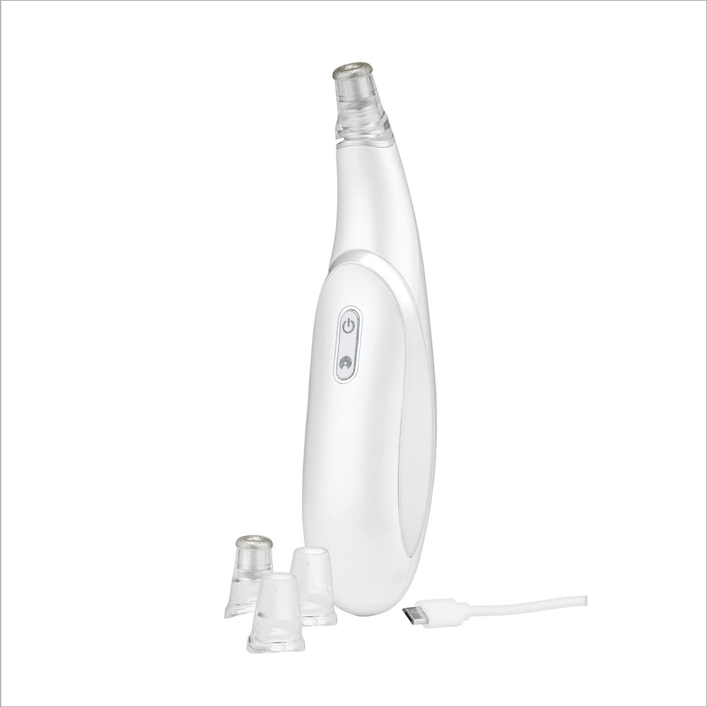 True Glow by Conair Microdermabrasion Rechargeable Beauty Tool, Includes 4 Microdermabrasion Attachments for Exfoliation + Pore Extraction