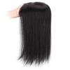 12" Bob Straight 100% Remy Human Hair Topper with 3D Bangs Clip in Hairpiece Topper Hair Piece 10x12cm Hand Tied U Shaped Top Mono Base Closure Topper for Women with Thinning Hair Natural Black view 3