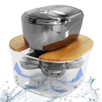 FitSand Bamboo Electric Head Shaver Hair Razor Rinse Stand Compatible with All Electric Shavers Razors for Men and Women