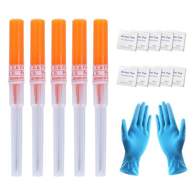 ZS Catheter Piercing Needles - 5Pcs IV Catheter Needles Kit, Ear Nose Lip Piercing Needles, 14G, 16G, 18G, 20G Body Piercing Kit (14G(1.6mm))