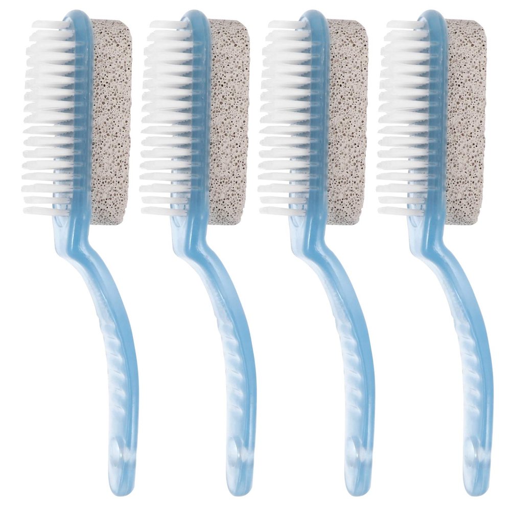 2-in-1 Foot File Nail Brush with Ergonomic Non-Slip Handle for Nail Dust Cleaning and Dead Skin Removal Pumice Stone for Home Travel and Spa Use