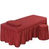 3pcs Set Beauty Salon Massage Table Bed Sheet Skirt SPA Bedspread Full Cover with Pillowcase, Stool Cover view 1