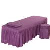 3pcs Set Beauty Salon Massage Table Bed Sheet Skirt SPA Bedspread Full Cover with Pillowcase, Stool Cover view 1