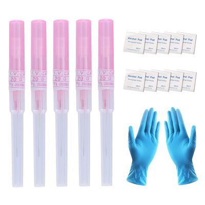 ZS Catheter Piercing Needles - 5Pcs IV Catheter Needles Kit, Ear Nose Lip Piercing Needles, 14G, 16G, 18G, 20G Body Piercing Kit (20G(0.8mm))