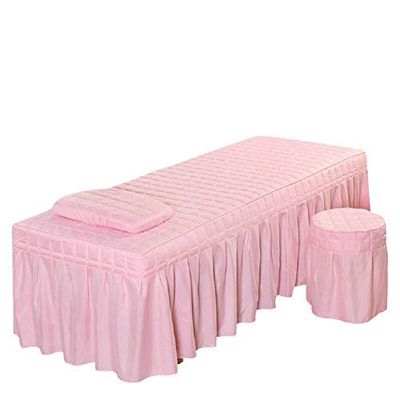 3pcs Set Beauty Salon Massage Table Bed Sheet Skirt SPA Bedspread Full Cover with Pillowcase, Stool Cover