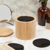 18 Pack Reusable Cotton Rounds for Makeup Removal with Bamboo Holder and Mesh Storage Bag (Black) view 3