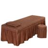 3pcs Set Beauty Salon Massage Table Bed Sheet Skirt SPA Bedspread Full Cover with Pillowcase, Stool Cover view 1