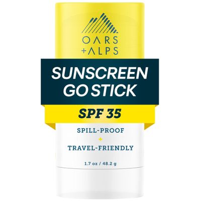 Oars + Alps Clear Face Sunscreen Stick, SPF 35 Travel Sunscreen Roll On for Face & Body, SPF Stick with Vitamin E & Antioxidants, Water & Sweat Resistant, All Skin Types, Moisturizing, 1.7oz, 1pk