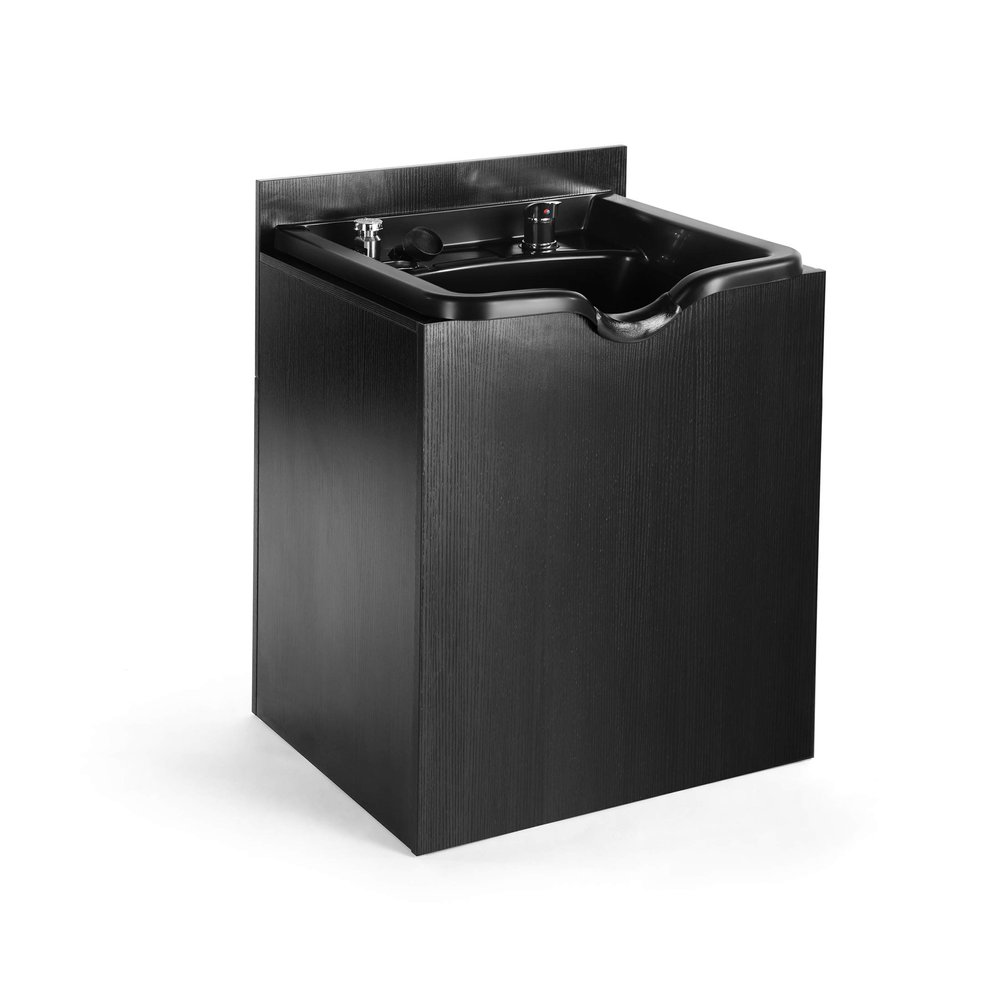 Eastmagic Salon Shampoo Backwash Station Sink Shampoo Bowl for Salon Black Spa Equipment