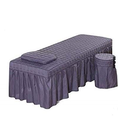 3pcs Set Beauty Salon Massage Table Bed Sheet Skirt SPA Bedspread Full Cover with Pillowcase, Stool Cover