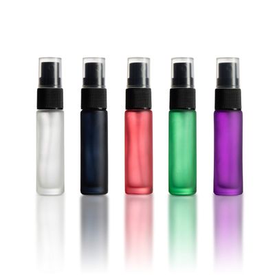 10ml Frosted Multicolored Set with Black Fine Mist Spray Top (10 Pack)