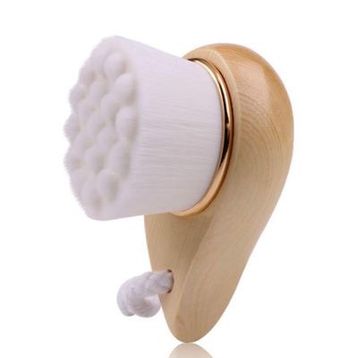 BeNat. Facial Bamboo Wood Handle Cleansing Brush. Extra-Soft Fiber Facial Brush. White.
