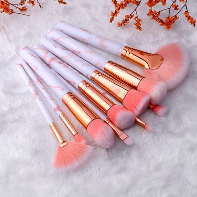 10/15Pcs Marble Makeup Brushes Set Cosmetic Eye Shadow Foundation Blush Blending Beauty Make Up Brush Tools sector 10pcs pink