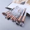 10/15Pcs Marble Makeup Brushes Set Cosmetic Eye Shadow Foundation Blush Blending Beauty Make Up Brush Tools sector 10pcs pink view 2