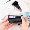 SUPERFINDINGS 4pcs 24 Compartments Rectangle ABS Plastic Eyeshadow Refillable Box with Clear Hinged Lid for Lipstick Lip Balm Eyeshadow Blusher, Mixed Color, 4.53x2.64x0.63inches view 3