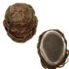 Human Hair Toupee For Men Fine Mono Lace Mens Hair Replacement System Durable Wig PU Poly Skin Around Hand Tied Natural Looking Durable NPU Monofilament Wig Hairpiece for Men(7"x9", #12R) view 1
