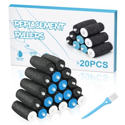 [10/20Pcs] Pedi Replacement Rollers Compatible with Amope Pedi Perfect Refills Electronic Foot File,with 8 Extra Coarse&8 Regular&4 Soft, for Foot Scrubber Callus Remover, Ped Egg Powerball for Feet