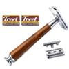 AAProTools Double Edge Safety Razor with Long Natural Wood Handle Safety Razor Wood Eco Friendly For Men or For Women Sustainable and Durable Saftey Razor With 2 Pack Treet Blades BTS-309 view 1