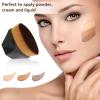 3pcs Foundation Brush, Flat Top Hexagon Makeup Blending Brush with Protective Case for Blending Liquid, Cream, Powder Makeup (Black) view 2