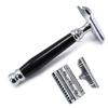 AAProTools Double Edge Safety Razor with Natural Ebony Handle for a Gentle Shaving, Zero Waste & Plastic Free I Reusable Eco Razor for Women & Men Traditional Shaver with 5 Blades BTS-305 view 1