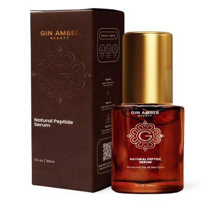 Gin Amber Beauty - Peptide Facial Serum  Firming & Tightening Skin Serum with Vitamin E for a Radiant Look (1 fl oz - 30 ml)