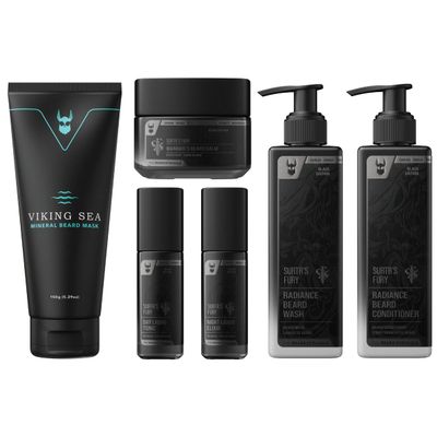 The Complete Beard Growth Kit by Beard Struggle - Mens Grooming Kit with Balm, Mask, Conditioner, Wash & Oils - Surtr's Fury, Platinum Collection