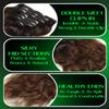 Anrosa Double Weft Human Hair Natural Wave #1B Natural Black Color Fading to #4 Dark Brown Color Clip in 22 Inch Hair Extension Wavy Curly for Women Two Tone Color with 7 Pieces Per Pack view 3