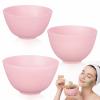 Silicone Mixing Bowls for Face Mask: 3 Sizes Pink Plastic Facial Mud Bowls Set Reusable Stackable Esthetician Tool for Women Home Salon Spa Face Skincare view 1